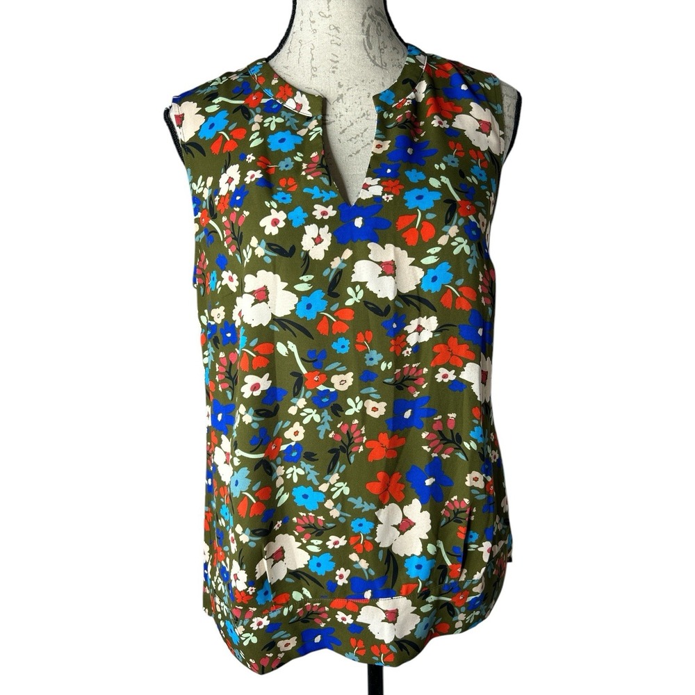 Cabi Wild Flower Tank Top Sleeveless Womens Small V Neck Floral 3981